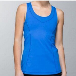 Lululemon  Blue Bra Tone It Tank Pipe Dream  Top Sz 4